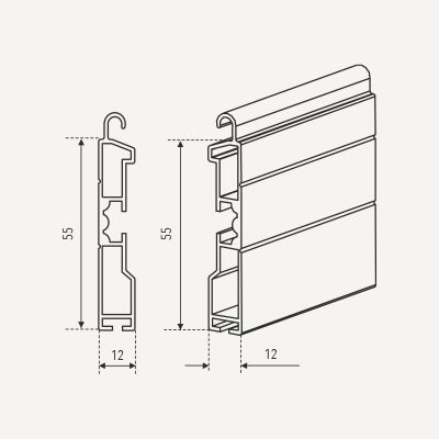 TE12 Reverse - Terminale in alluminio estruso -  Barre da 6.5M