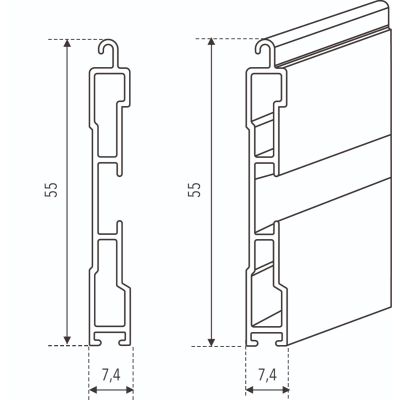 TE09 Reverse - Terminale in alluminio estruso - Barre da 6.5M